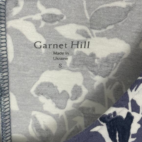 Garnet Hill Seamed Knit Trapeze Dress Nightshadow Floral Small Travel Vacation - Picture 13 of 15